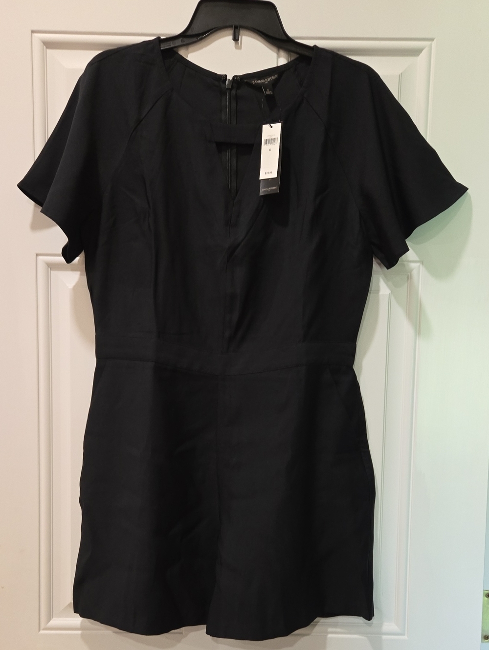 Banana Republic Black Short-Sleeve Shift Dress